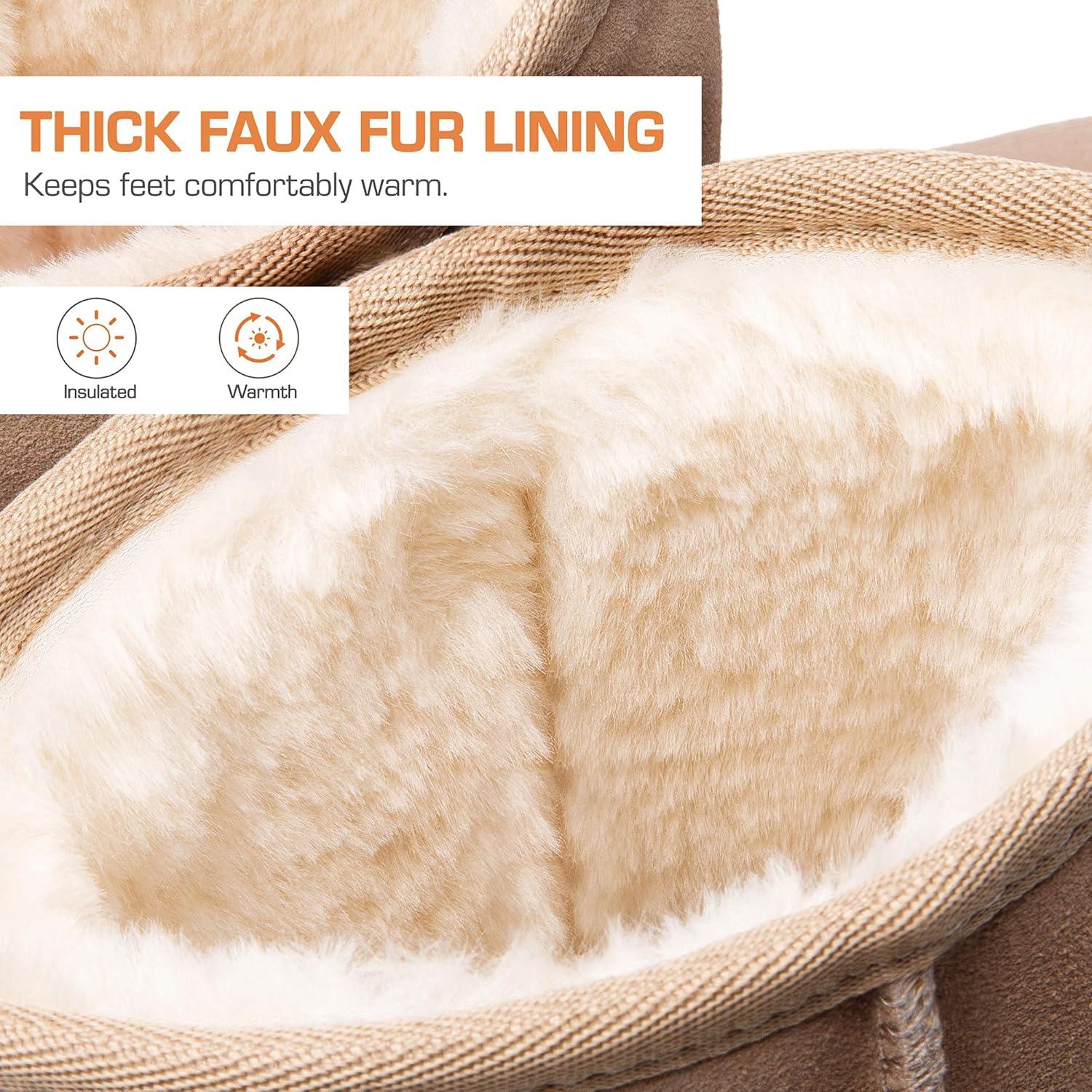 imageDREAM PAIRS Womens Hightop Winter Snow Boots Faux Fur Lining Pull on Warm Comfortable Outdoor Booties Shoes for Women FuzzyClassicSand