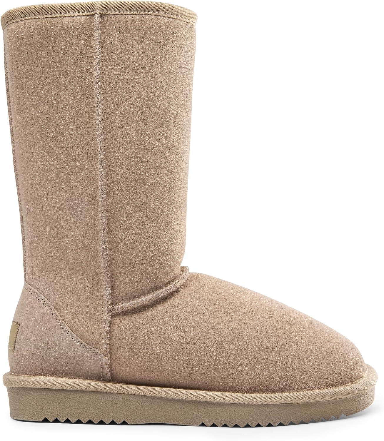 imageDREAM PAIRS Womens Hightop Winter Snow Boots Faux Fur Lining Pull on Warm Comfortable Outdoor Booties Shoes for Women FuzzyClassicSand