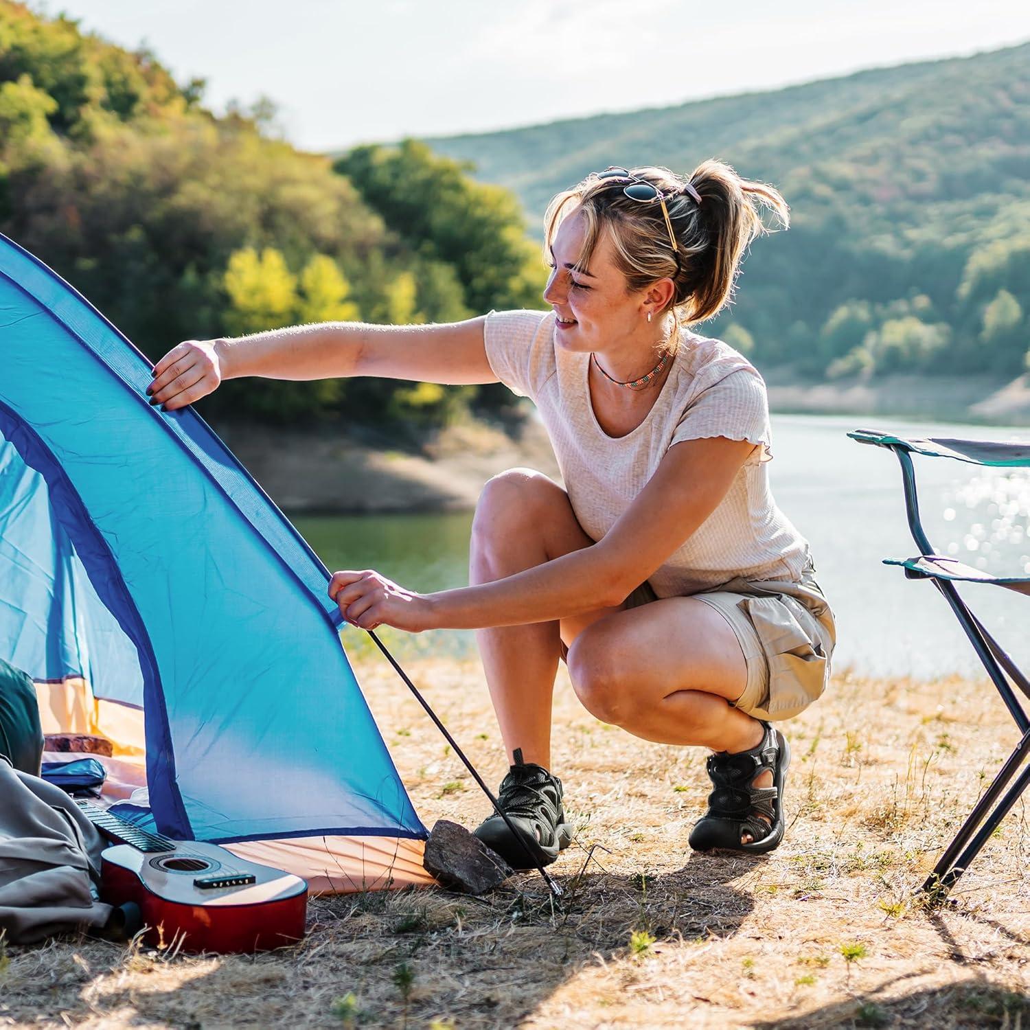 imageDREAM PAIRS Womens Hiking Sandals Adventurous Summer Sports Shoes OutdoorBlackDark Grey