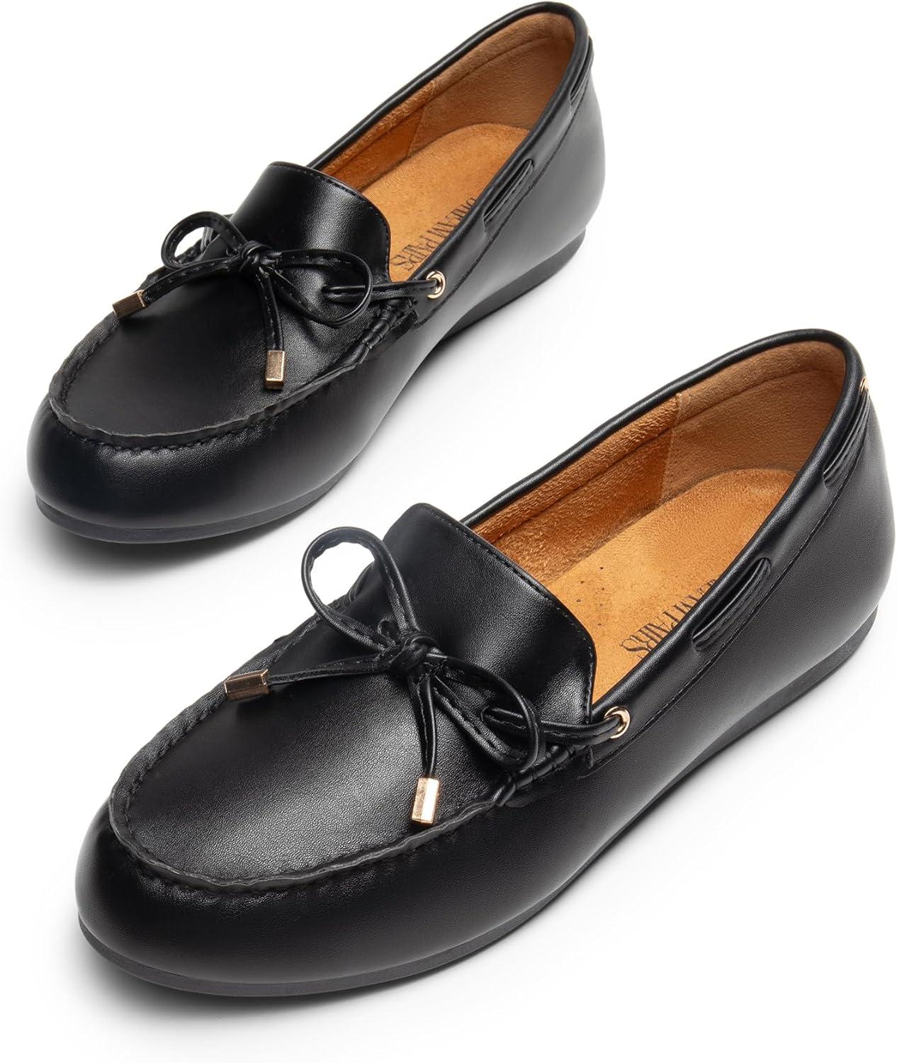 imageDREAM PAIRS Womens Loafers Comfortable Dressy Slipon Business Casual Work Shoes BowKnot Office Driving Round Toe Flats LoafersBlack