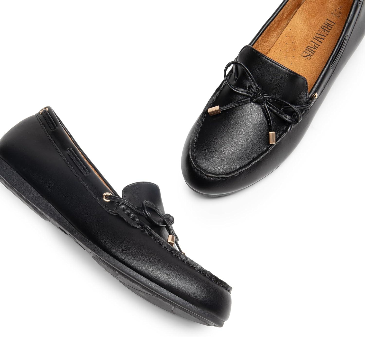 imageDREAM PAIRS Womens Loafers Comfortable Dressy Slipon Business Casual Work Shoes BowKnot Office Driving Round Toe Flats LoafersBlack