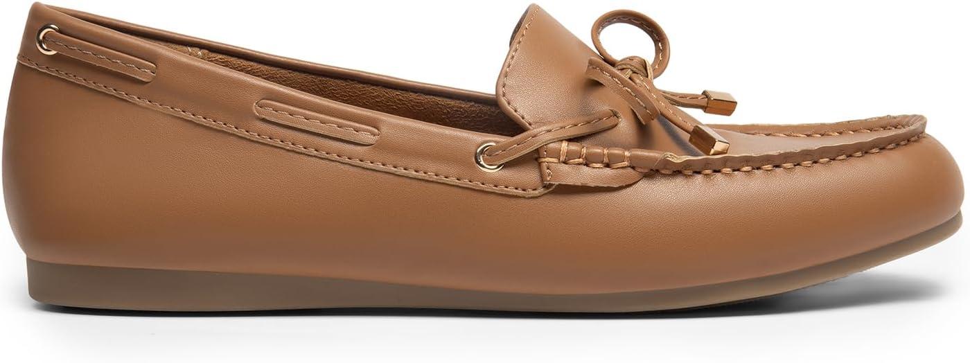 imageDREAM PAIRS Womens Loafers Comfortable Dressy Slipon Business Casual Work Shoes BowKnot Office Driving Round Toe Flats LoafersTan