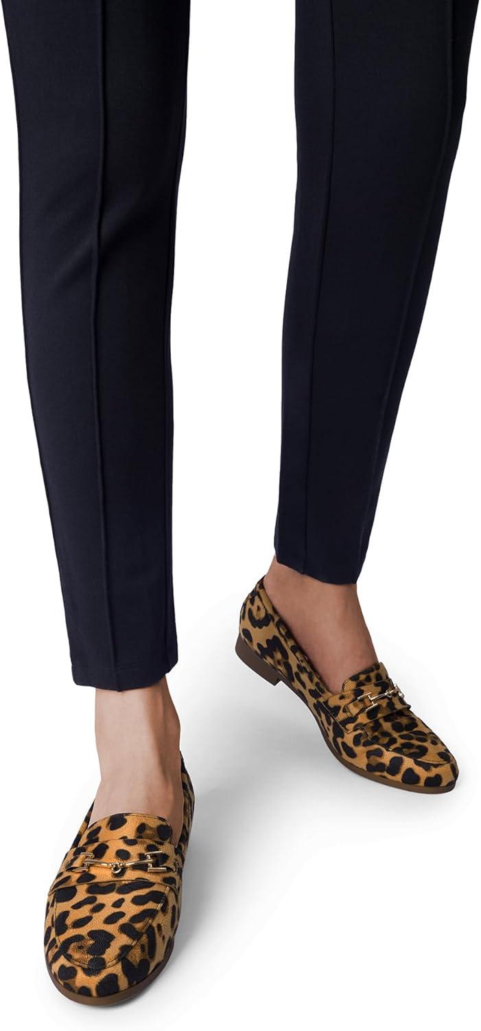 imageDREAM PAIRS Womens Loafers Penny Loafers Fashion Comfortable Flats Dressy ShoesLeopardsuede