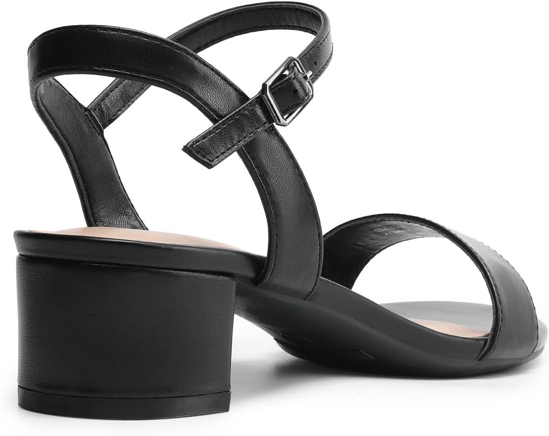 imageDREAM PAIRS Womens Low Heels for Women Classic Open Toe Ankle Strap Block Chunky Heel Sandals Holiday Party Wedding Dress Pumps ShoesBlackpu1