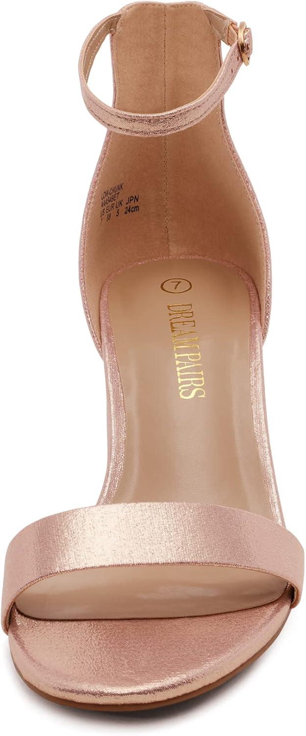 imageDREAM PAIRS Womens LowChunk Low Heel Pump SandalChampagnePearl