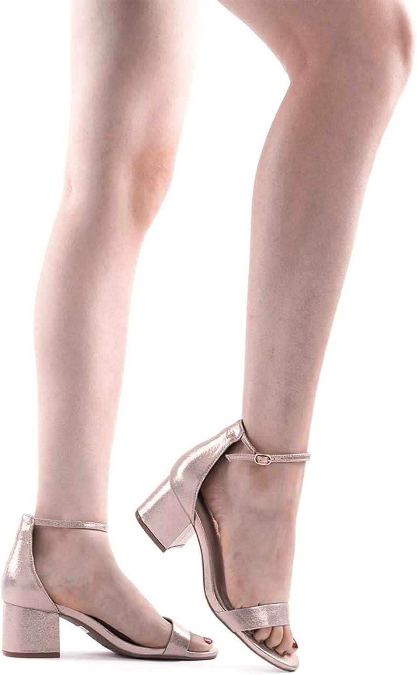 imageDREAM PAIRS Womens LowChunk Low Heel Pump SandalChampagnePearl