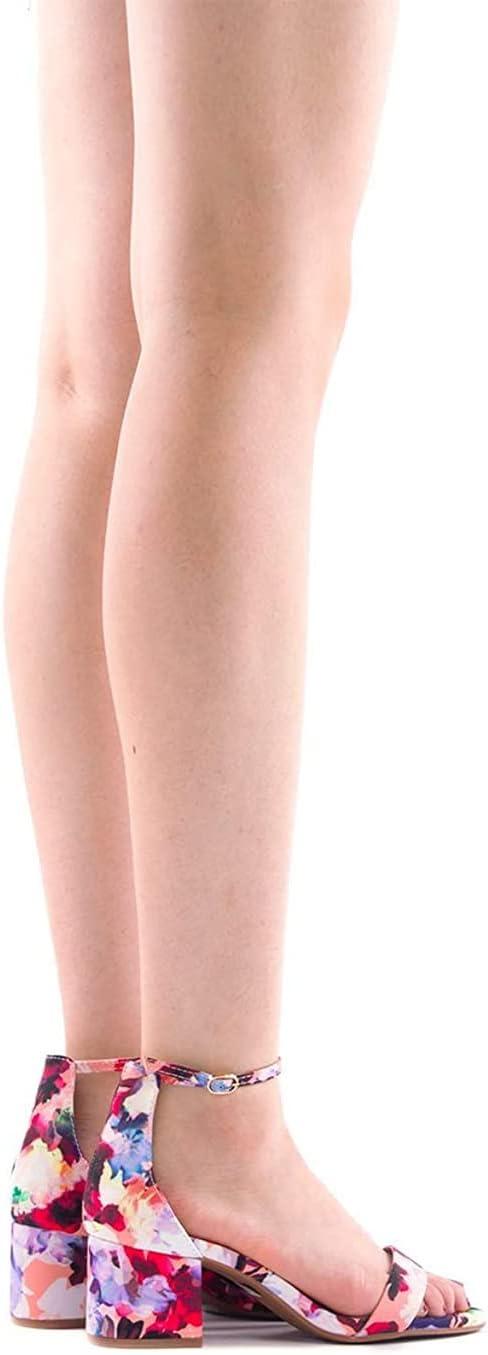 imageDREAM PAIRS Womens LowChunk Low Heel Pump SandalFloral