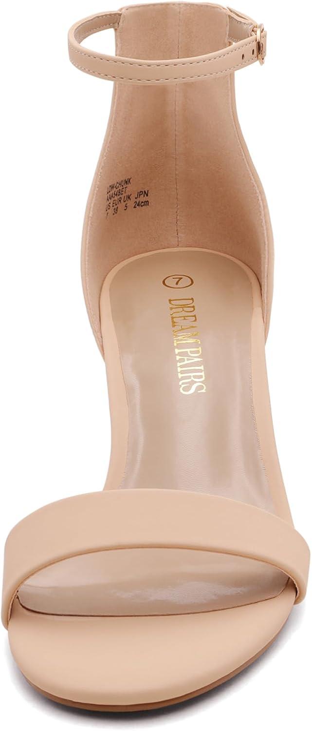 imageDREAM PAIRS Womens LowChunk Low Heel Pump SandalNude