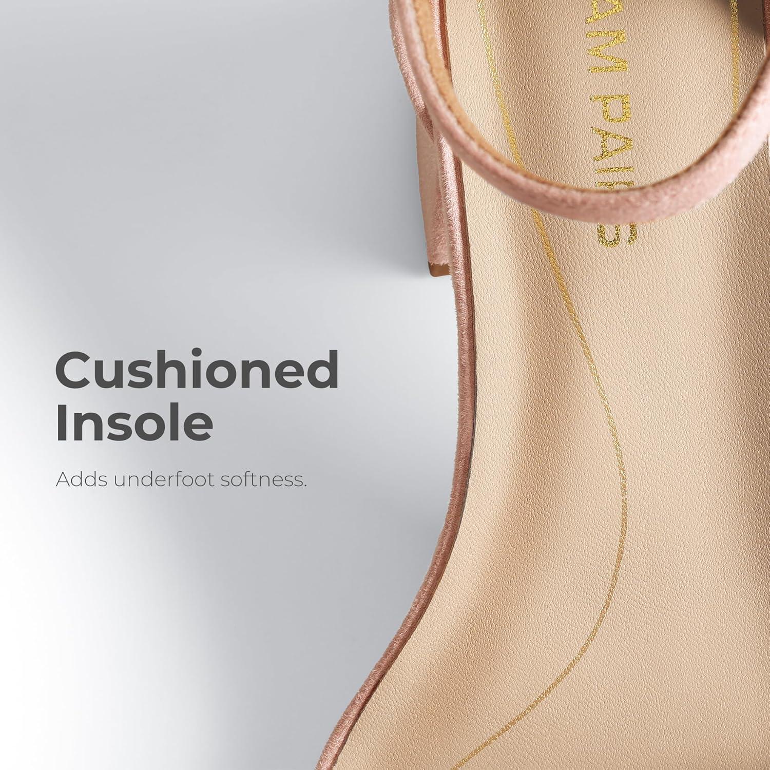 imageDREAM PAIRS Womens LowChunk Low Heel Pump SandalPinkSuede