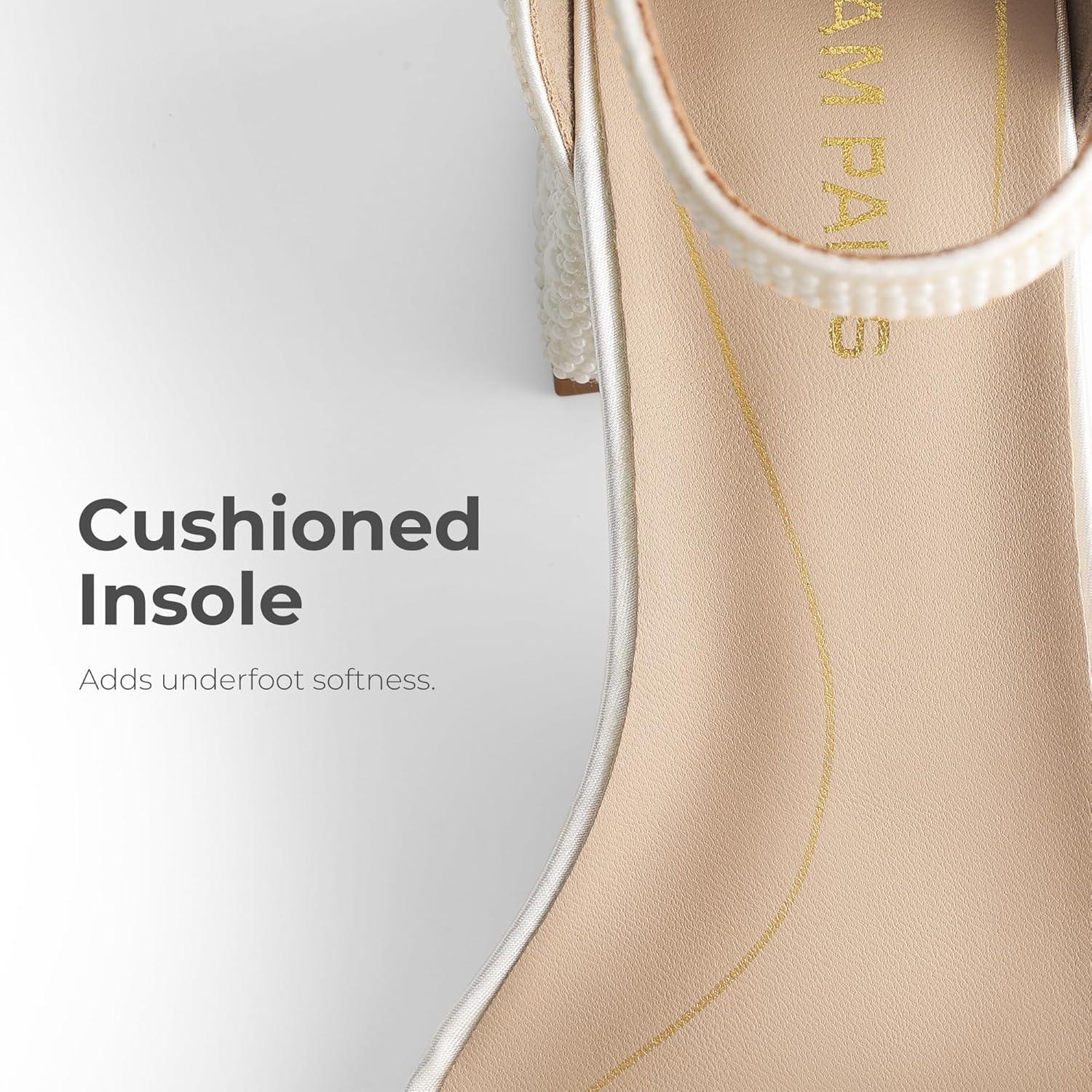 imageDREAM PAIRS Womens LowChunk Low Heel Pump SandalWhitepearl