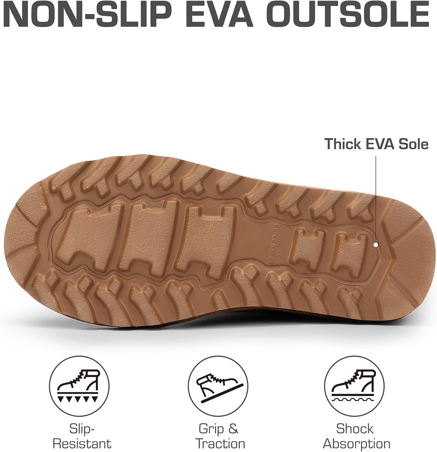 imageDREAM PAIRS Womens Mid Calf Winter Snow Boots Fashion FuzzyChic Buckle BootiesChesnut