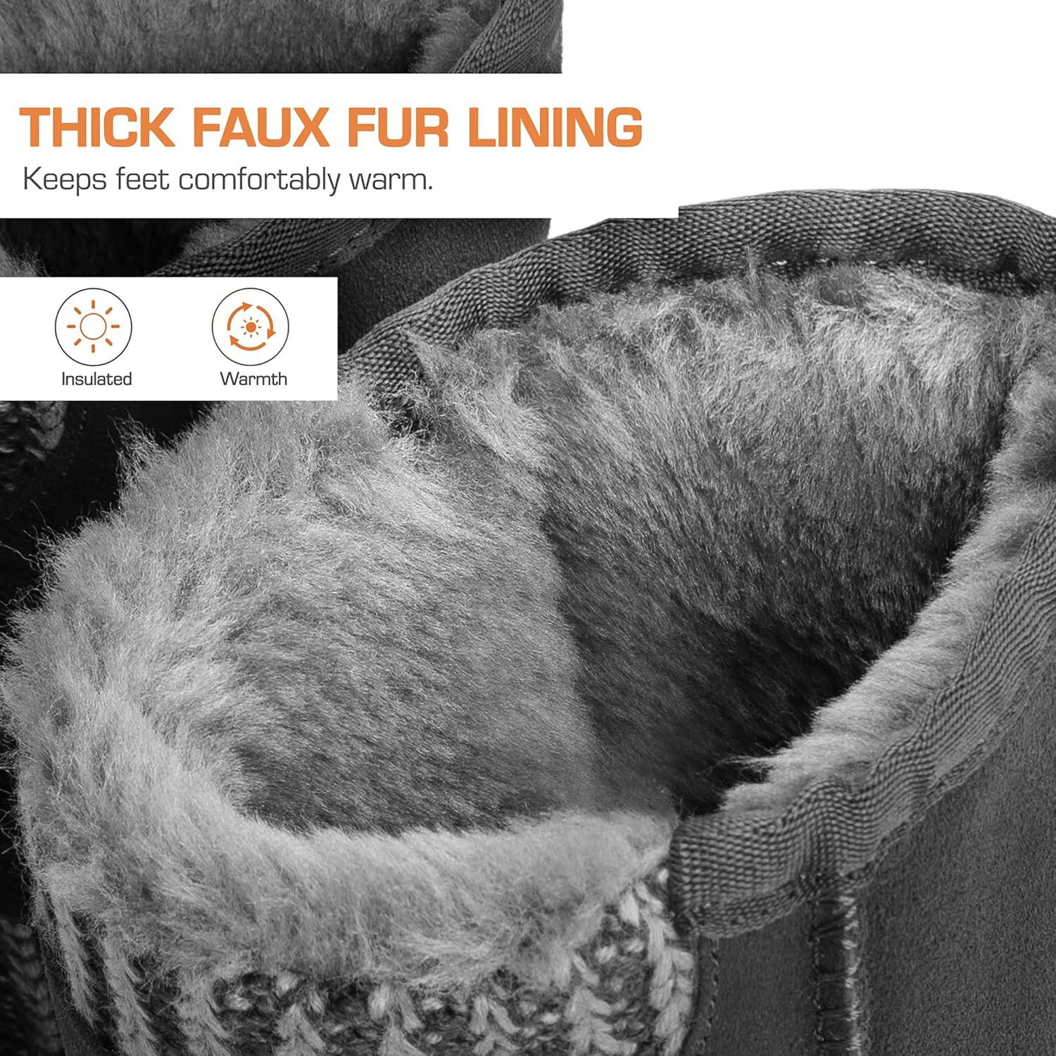 imageDREAM PAIRS Womens Mid Calf Winter Snow Boots Fashion FuzzyChic Buckle BootiesGrey