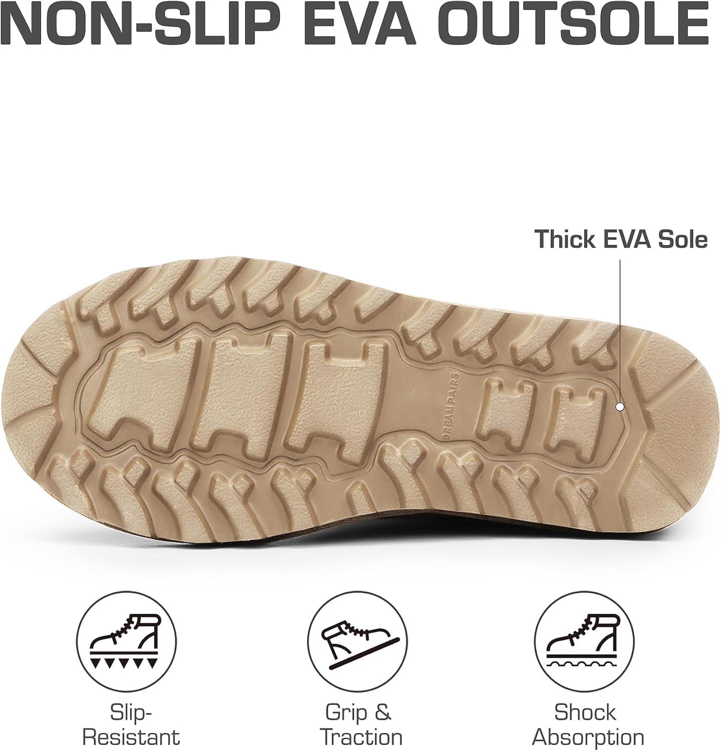 imageDREAM PAIRS Womens Mid Calf Winter Snow Boots Fashion FuzzyChic Buckle BootiesSand