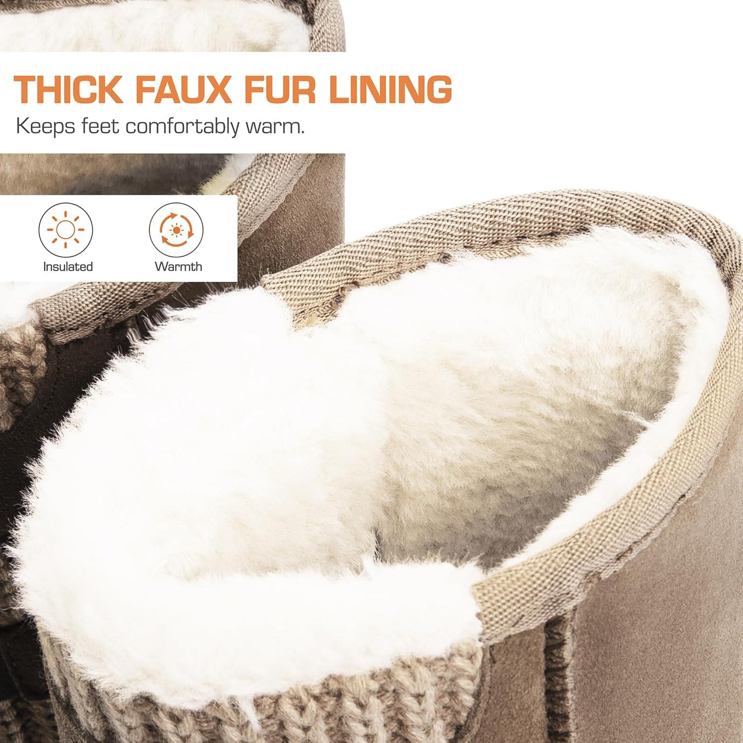 imageDREAM PAIRS Womens Mid Calf Winter Snow Boots Fashion FuzzyChic Buckle BootiesSand