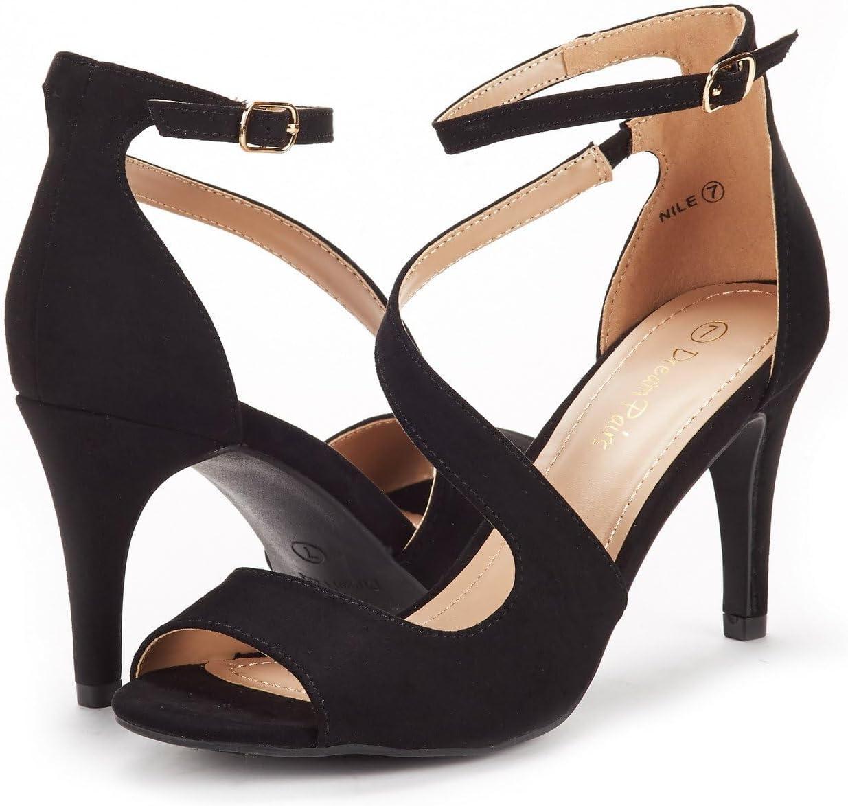 imageDREAM PAIRS Womens NILE Fashion Stilettos Open Toe Pump Heel SandalsBlack