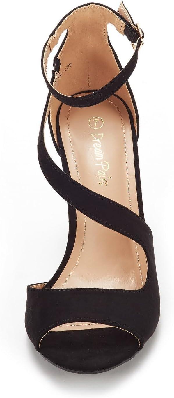 imageDREAM PAIRS Womens NILE Fashion Stilettos Open Toe Pump Heel SandalsBlack