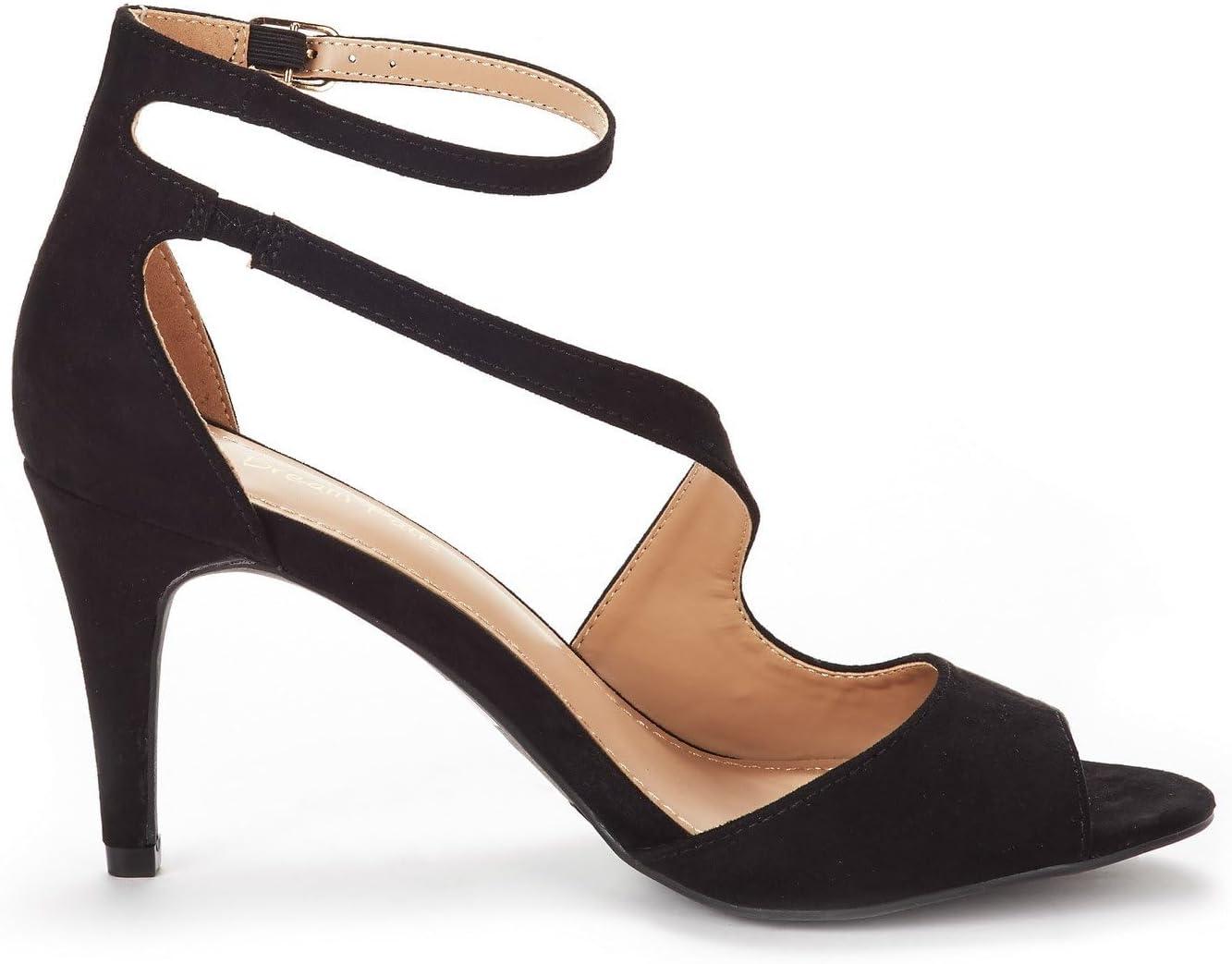 imageDREAM PAIRS Womens NILE Fashion Stilettos Open Toe Pump Heel SandalsBlack