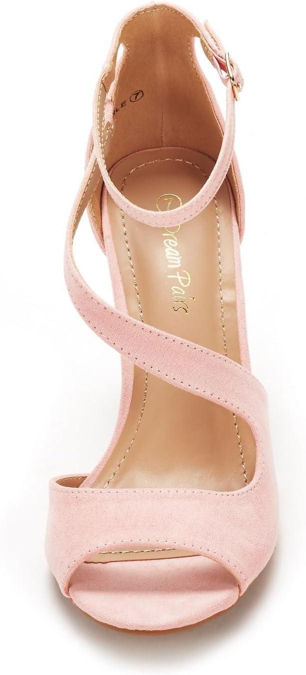 imageDREAM PAIRS Womens NILE Fashion Stilettos Open Toe Pump Heel SandalsPink