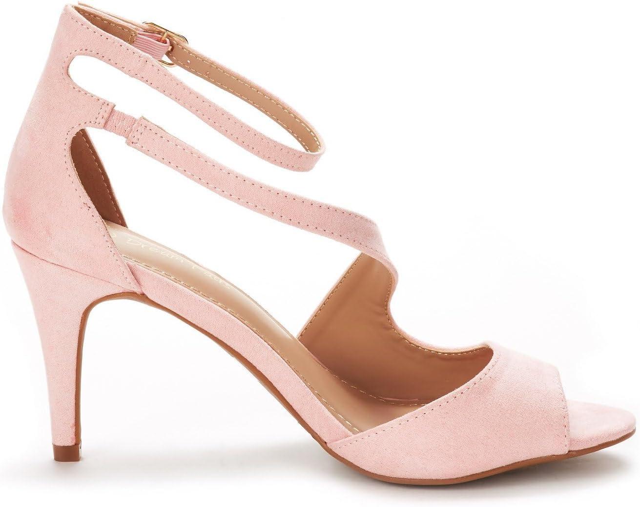imageDREAM PAIRS Womens NILE Fashion Stilettos Open Toe Pump Heel SandalsPink