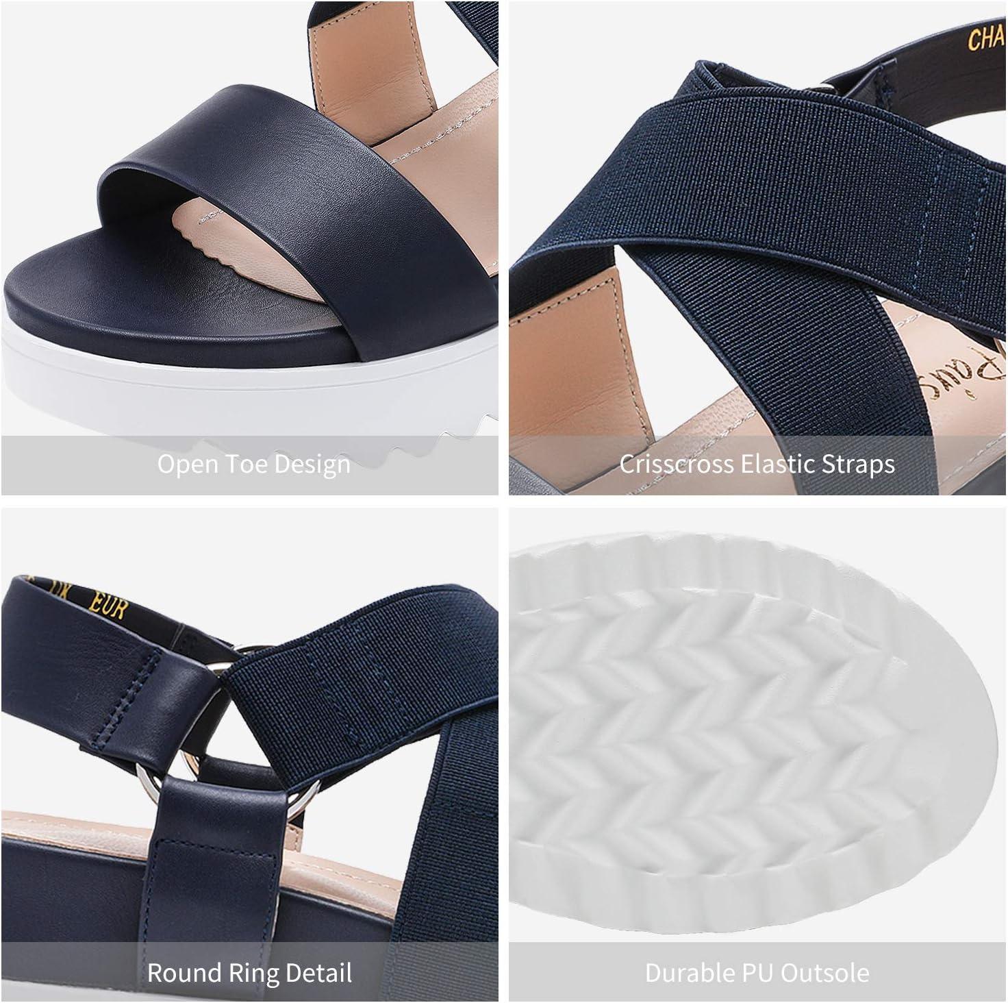 imageDREAM PAIRS Womens Open Toe Ankle Strap Platform Wedge SandalsNavy