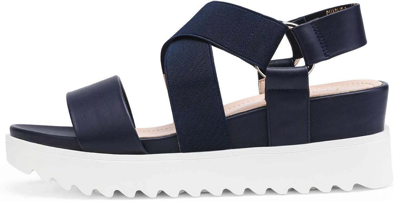 imageDREAM PAIRS Womens Open Toe Ankle Strap Platform Wedge SandalsNavy