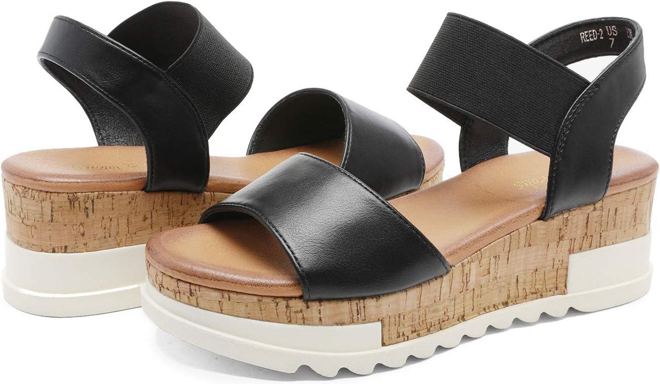 imageDREAM PAIRS Womens Open Toe Casual Platform SandalsBlack