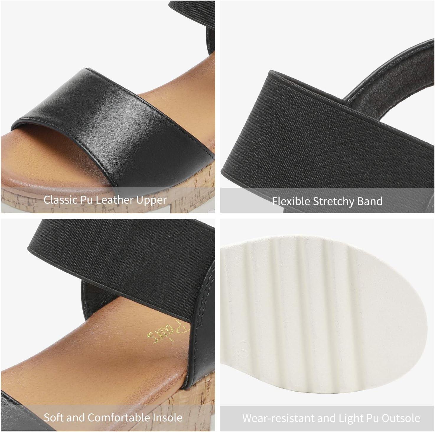 imageDREAM PAIRS Womens Open Toe Casual Platform SandalsBlack