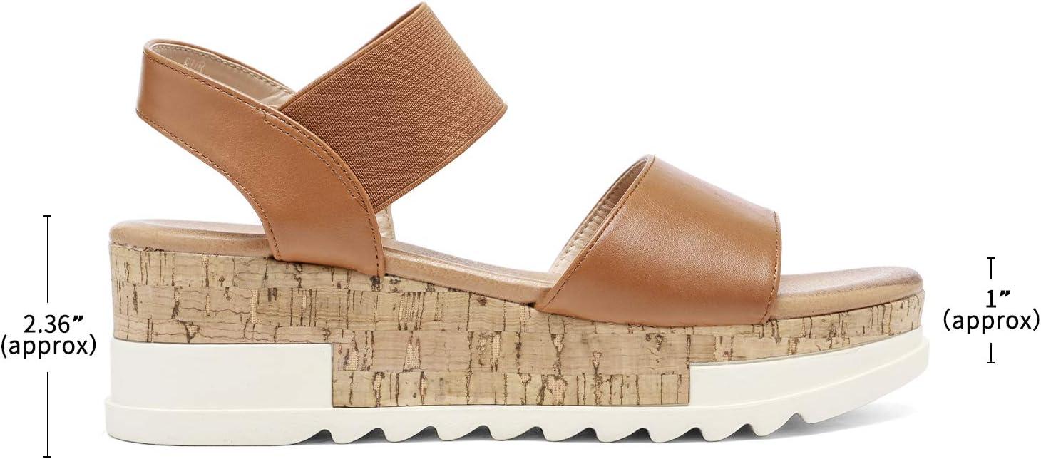 imageDREAM PAIRS Womens Open Toe Casual Platform SandalsCamel