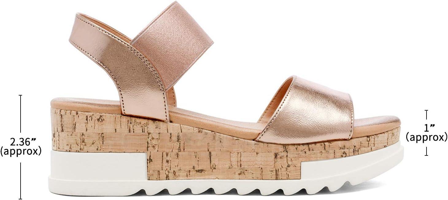 imageDREAM PAIRS Womens Open Toe Casual Platform SandalsChampagne