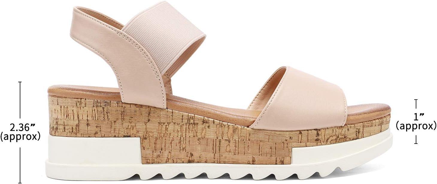 imageDREAM PAIRS Womens Open Toe Casual Platform SandalsNude