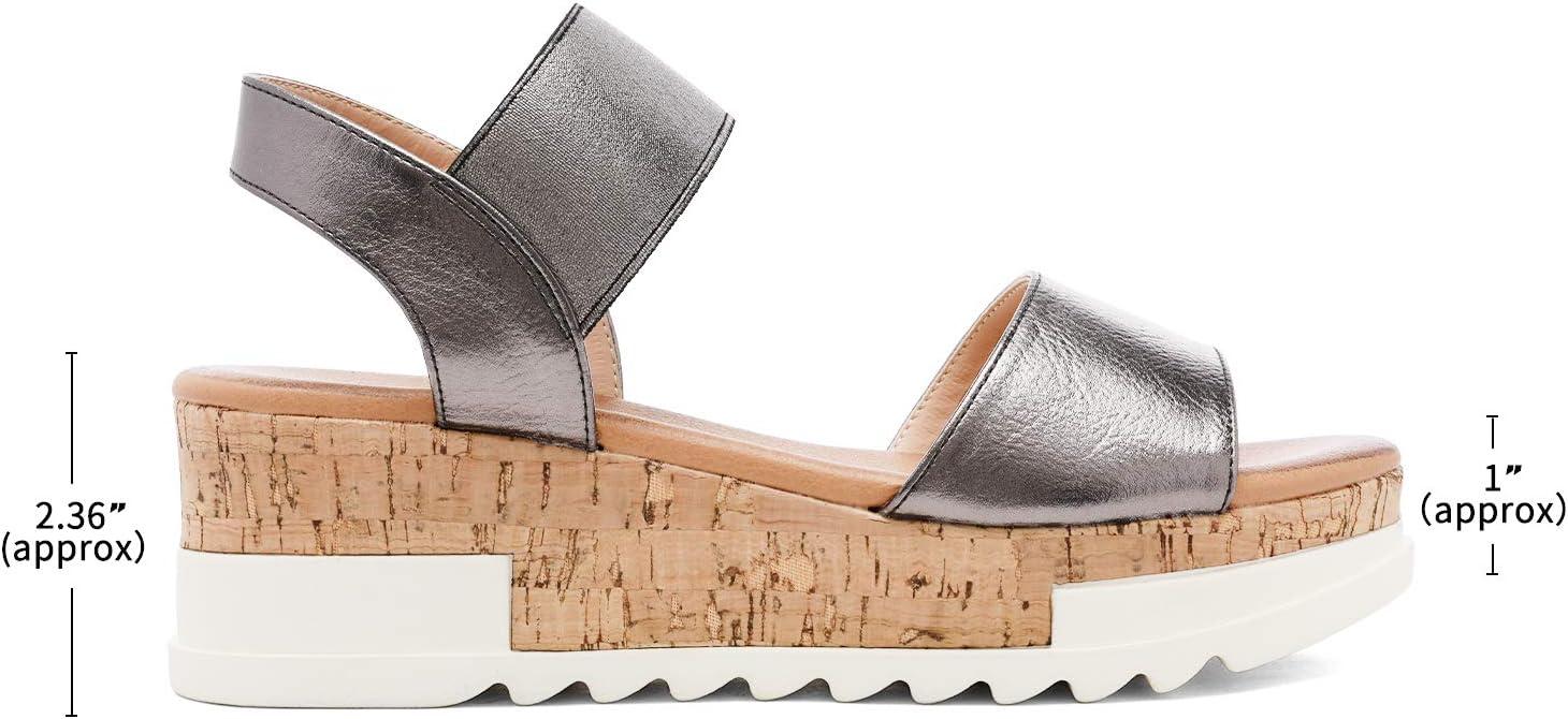 imageDREAM PAIRS Womens Open Toe Casual Platform SandalsPewter