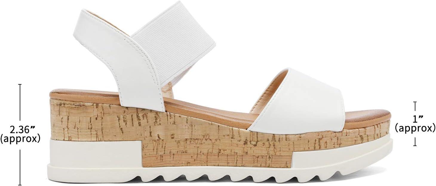 imageDREAM PAIRS Womens Open Toe Casual Platform SandalsWhite