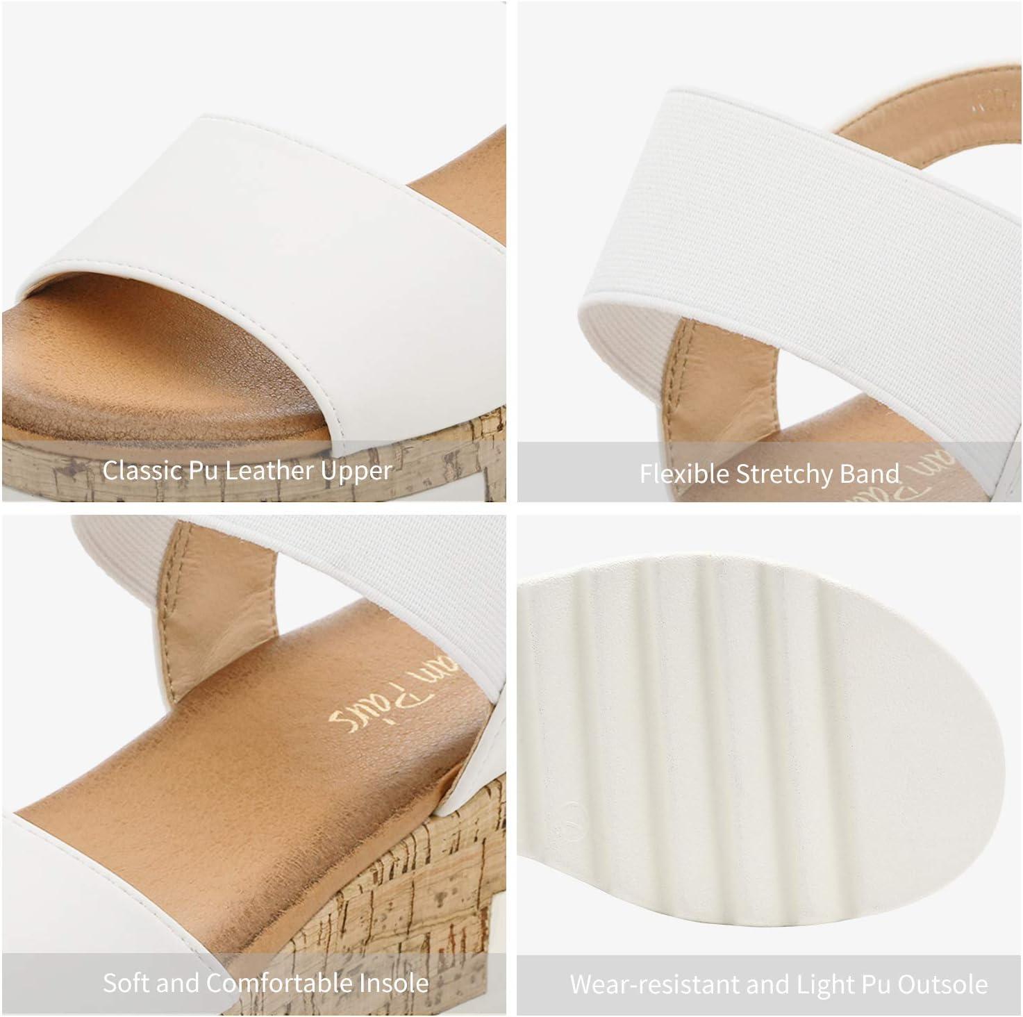 imageDREAM PAIRS Womens Open Toe Casual Platform SandalsWhite