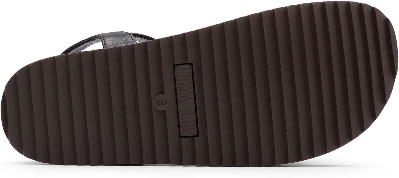 imageDREAM PAIRS Womens Open Toe Flat Sandals Cute One Band Comfort Arch Support SandalsBlack