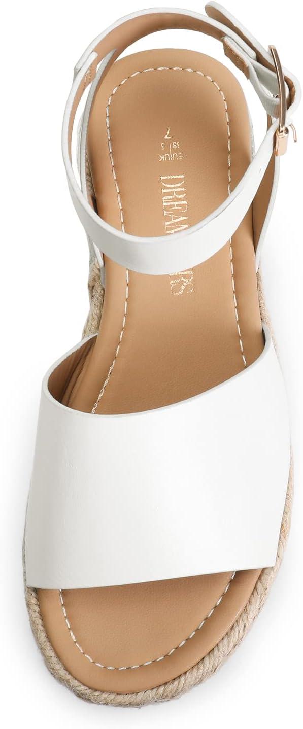 imageDREAM PAIRS Womens Platform Espadrilles Casual Ankle Strap Wedge Sandals Comfortable Dressy Summer ShoesWhitepu