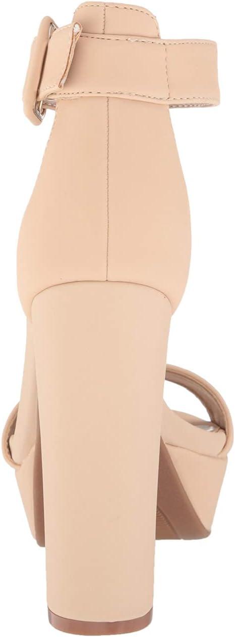 imageDREAM PAIRS Womens Platform Heel Sandals Open Toe Ankle Strap Heel Fashion Wedding Party Dress Sandals ShoesNude Nubuck