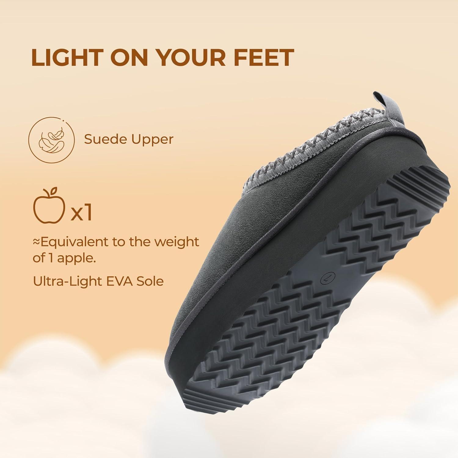 imageDREAM PAIRS Womens Platform Slippers Genuine Suede Slipon Warm FuzzyEasy Autumn Winter Fluffy Comfy Furry Shoes for Outdoor IndoorGrey