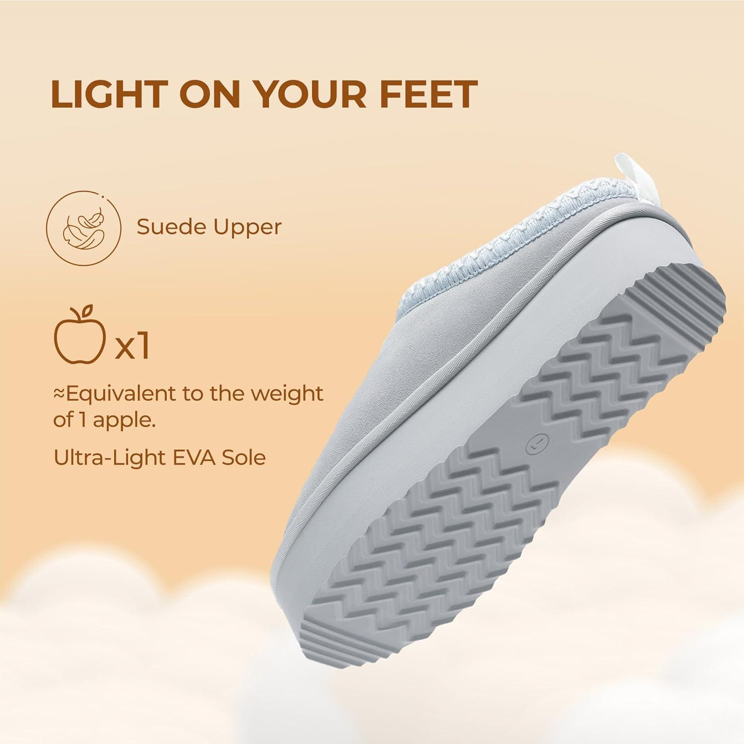 imageDREAM PAIRS Womens Platform Slippers Genuine Suede Slipon Warm FuzzyEasy Autumn Winter Fluffy Comfy Furry Shoes for Outdoor IndoorLight Blue