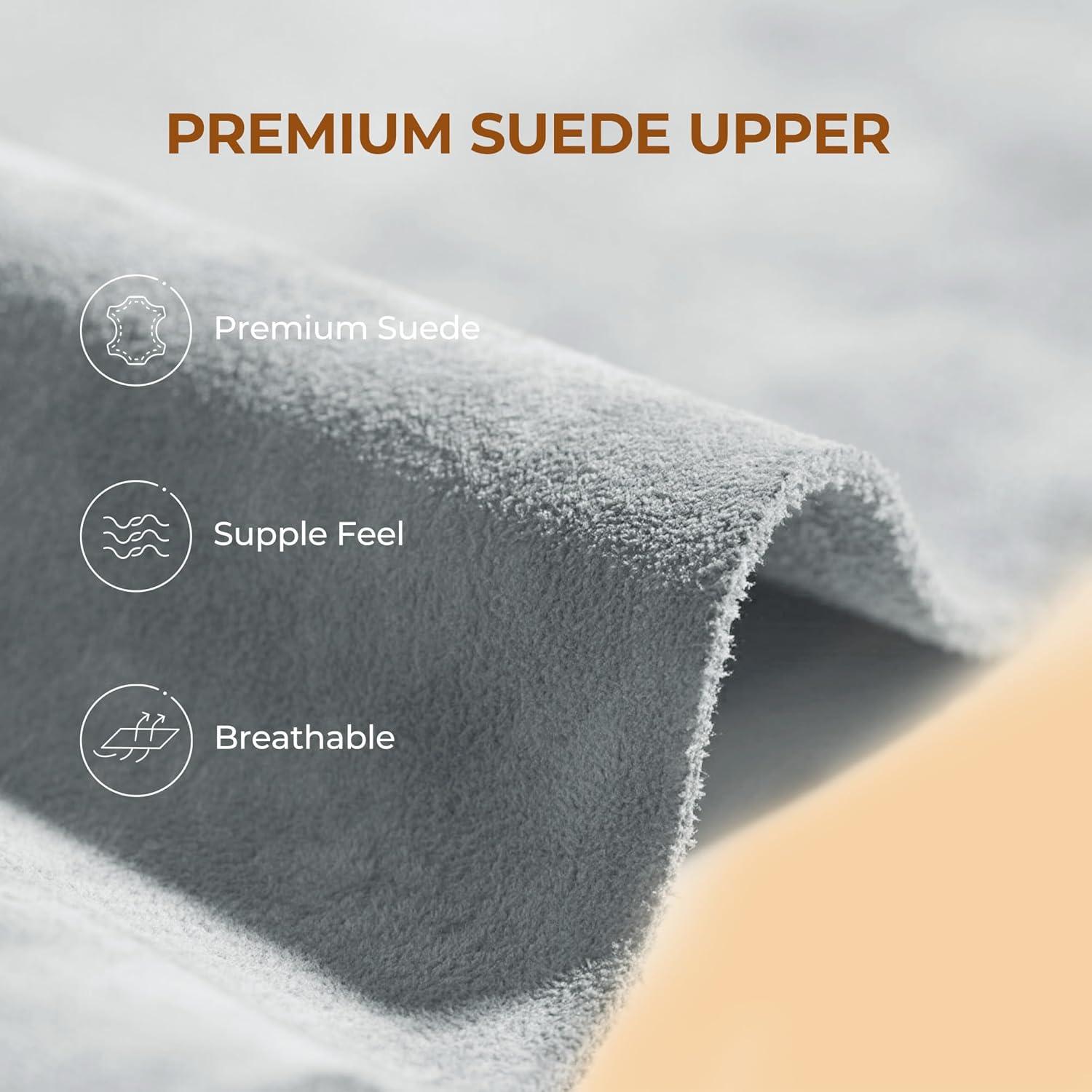 imageDREAM PAIRS Womens Platform Slippers Genuine Suede Slipon Warm FuzzyEasy Autumn Winter Fluffy Comfy Furry Shoes for Outdoor IndoorLight Blue