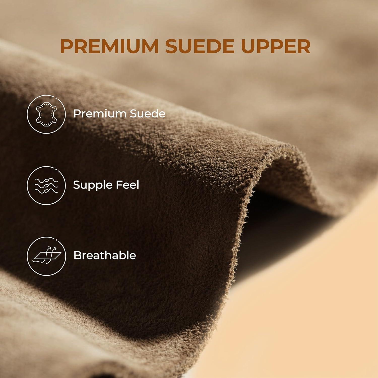 imageDREAM PAIRS Womens Platform Winter Snow Boots Genuine Suede Water Resistant Mini Ankle Boots Stable Lightweight Booties AntiSlip with Memory Foam Outdoor FuzzyTaupe