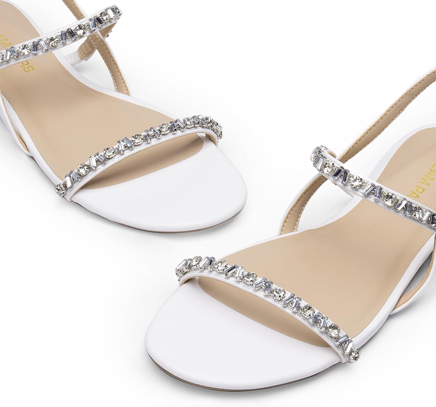 imageDREAM PAIRS Womens Rhinestone Sandals Open Toe Casual Dressy Sparkly Comfortable Flat Summer ShoesWhite