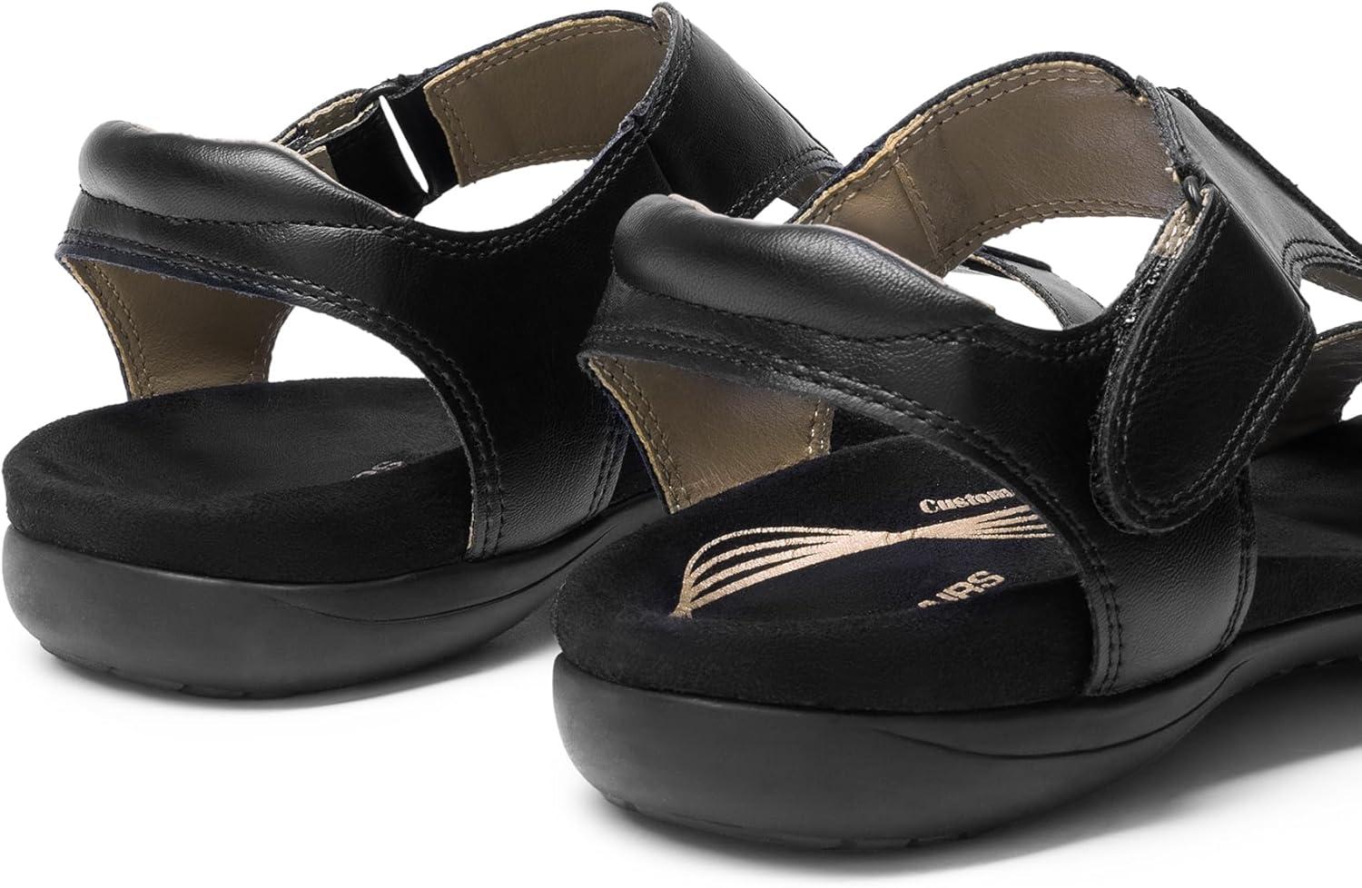 imageDREAM PAIRS Womens Sandals Arch Support TStrap Orthopedic Flat Sandals Comfortable Summer ShoesAll Black