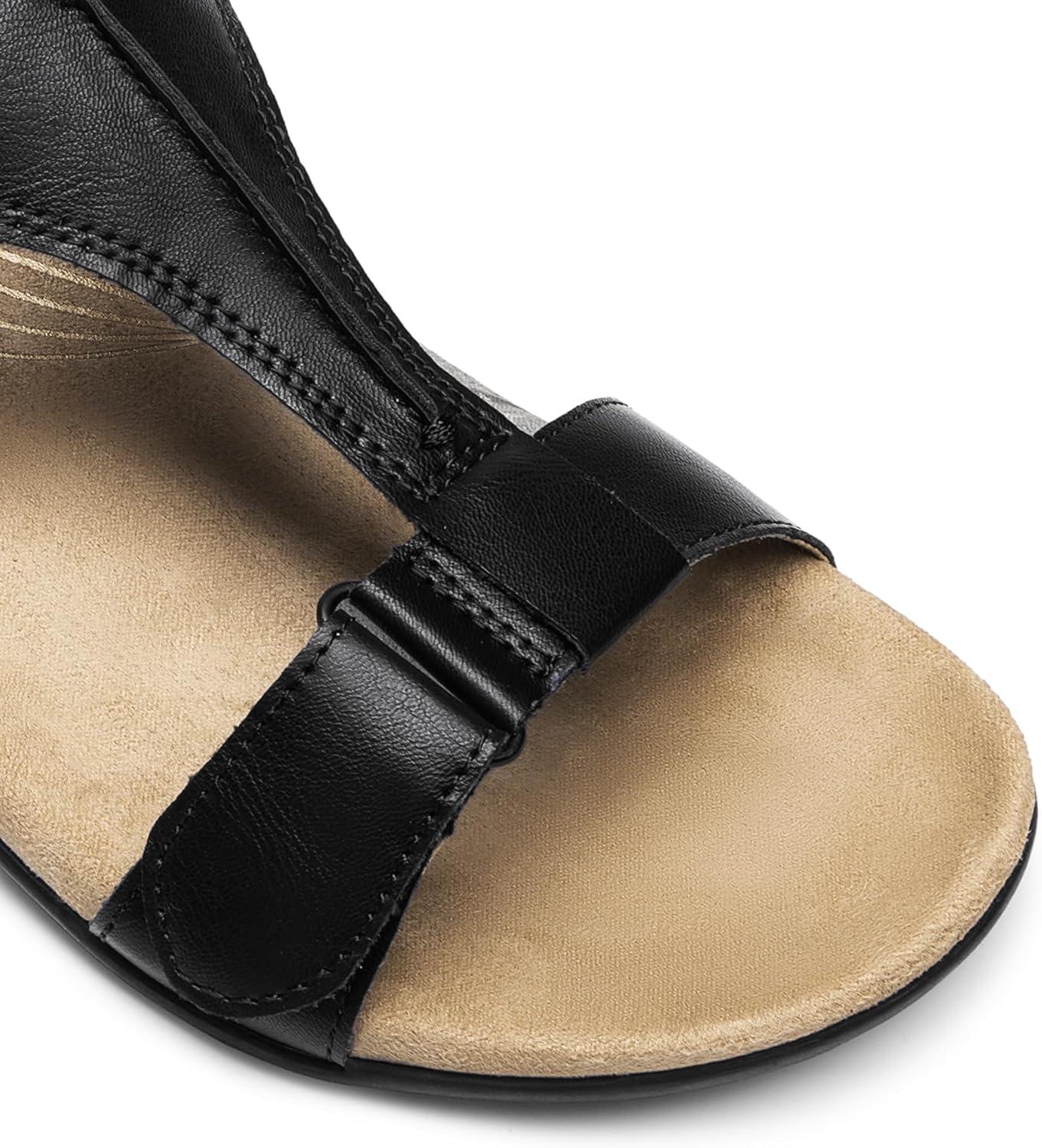 imageDREAM PAIRS Womens Sandals Arch Support TStrap Orthopedic Flat Sandals Comfortable Summer ShoesBlack