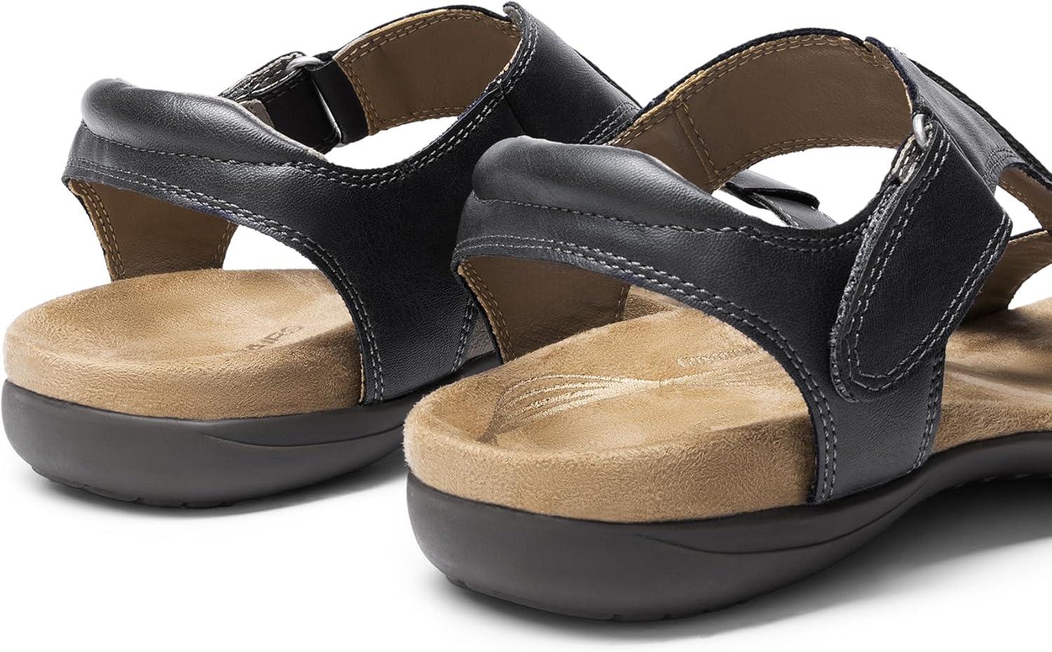 imageDREAM PAIRS Womens Sandals Arch Support TStrap Orthopedic Flat Sandals Comfortable Summer ShoesGrey