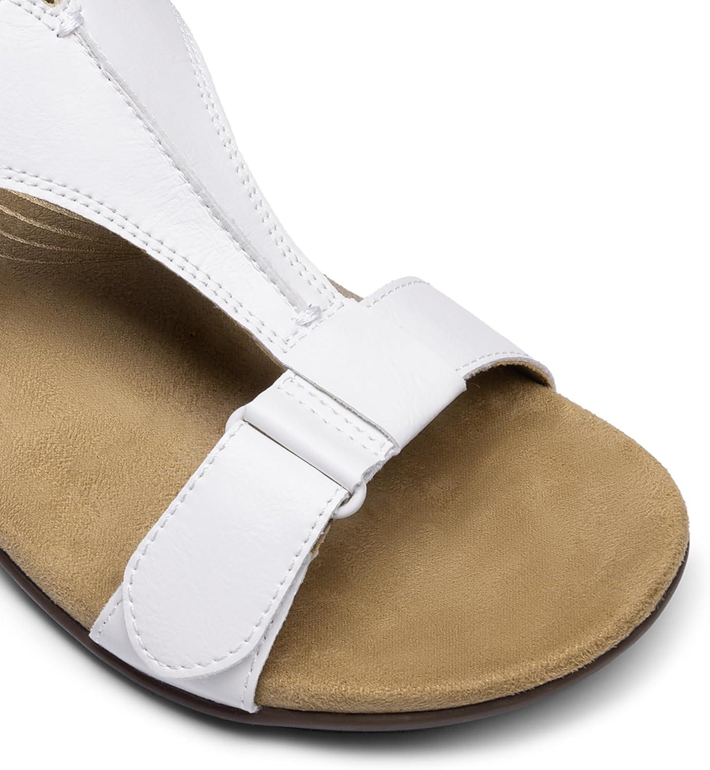 imageDREAM PAIRS Womens Sandals Arch Support TStrap Orthopedic Flat Sandals Comfortable Summer ShoesWhite