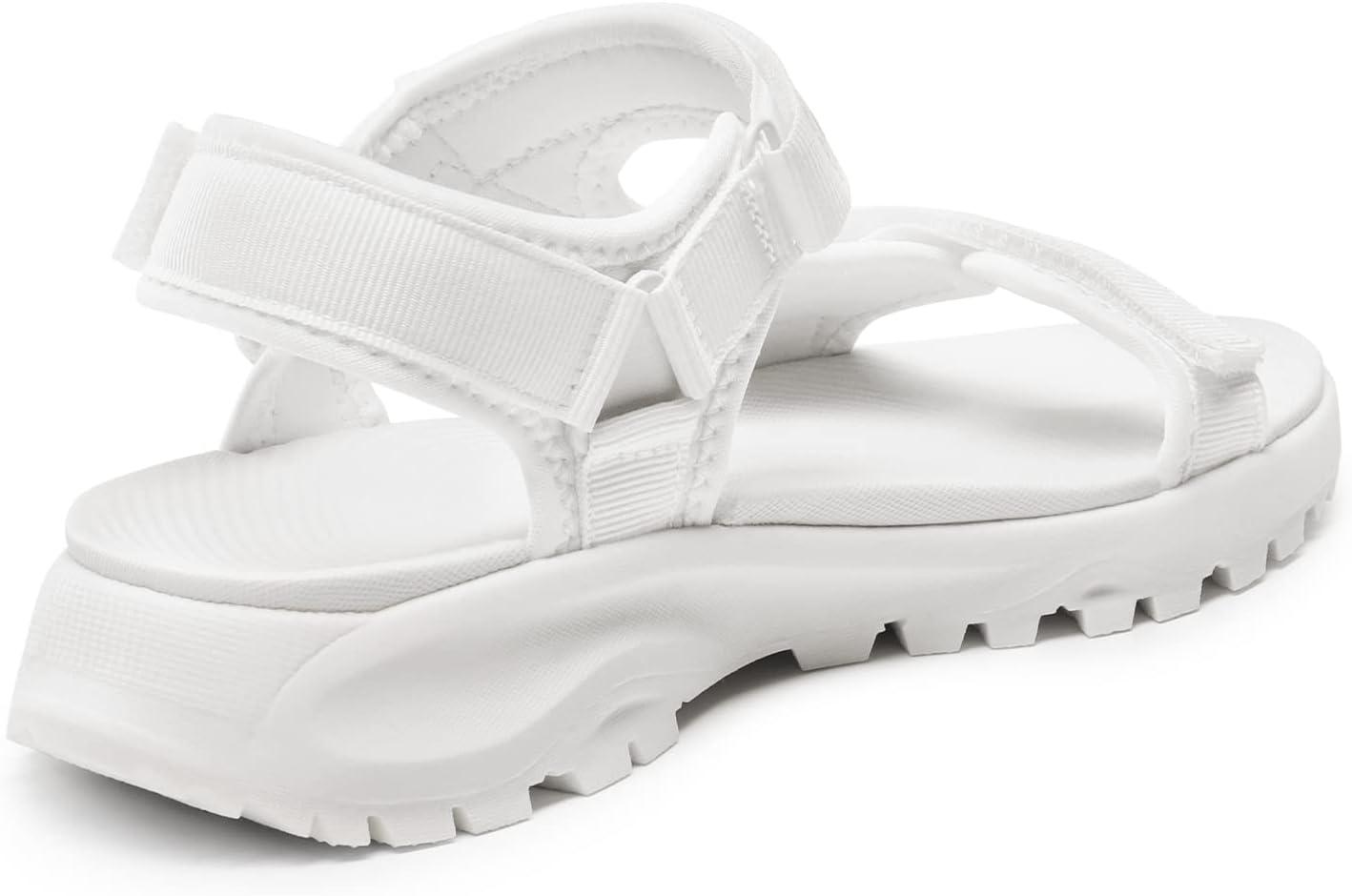 imageDREAM PAIRS Womens Sandals Light Weight Hiking Sandals for Women Comfortable Athletic QuickDrying Walking Water Sandals With Hook And Loop Straps And Soft InsoleWhite