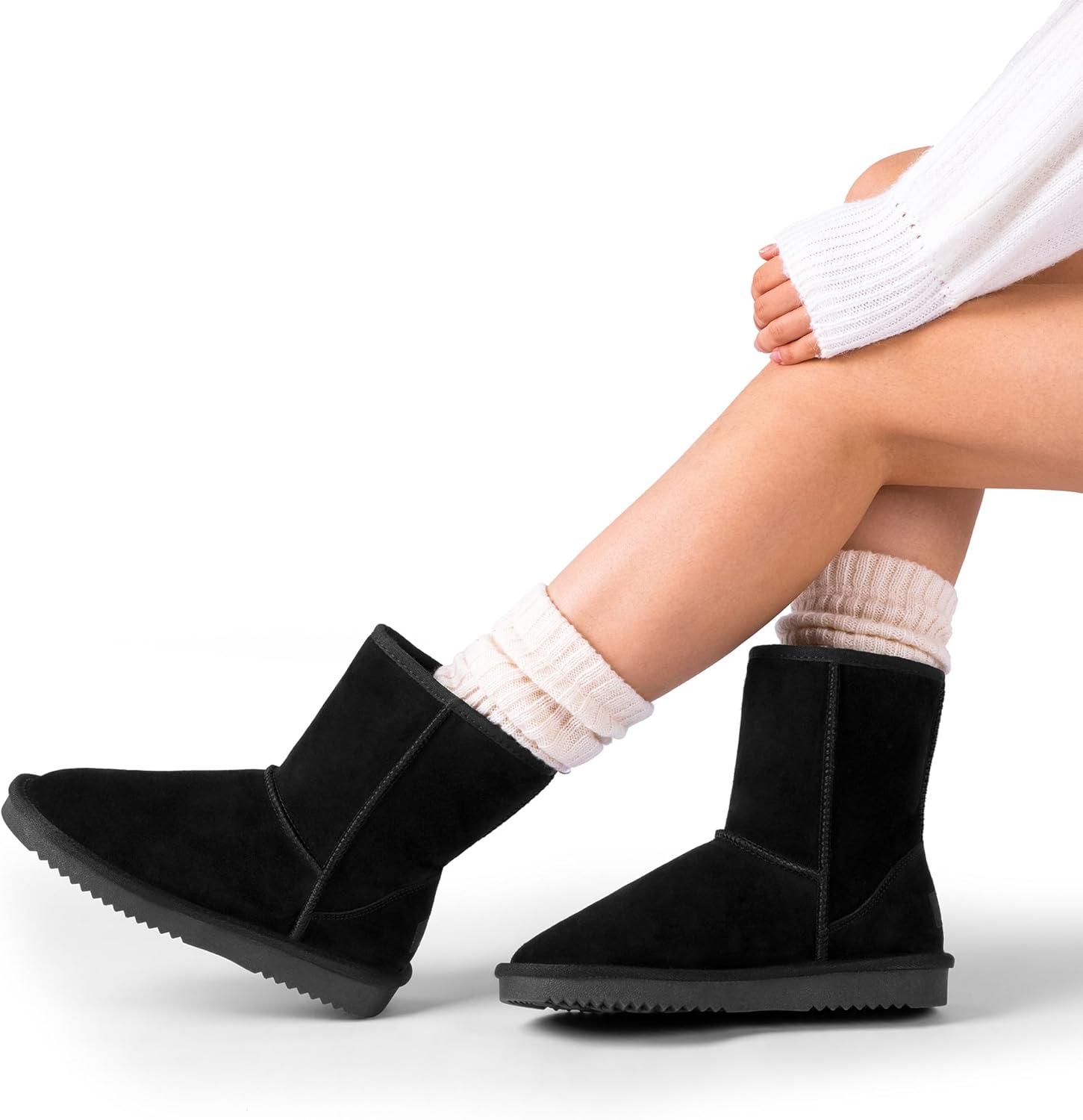 imageDREAM PAIRS Womens ShortyNew Mid Calf Winter Snow BootsBlackclassic