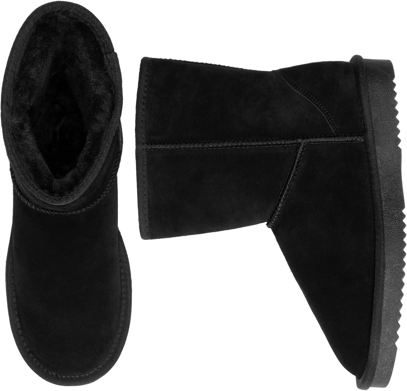 imageDREAM PAIRS Womens ShortyNew Mid Calf Winter Snow BootsBlackclassic
