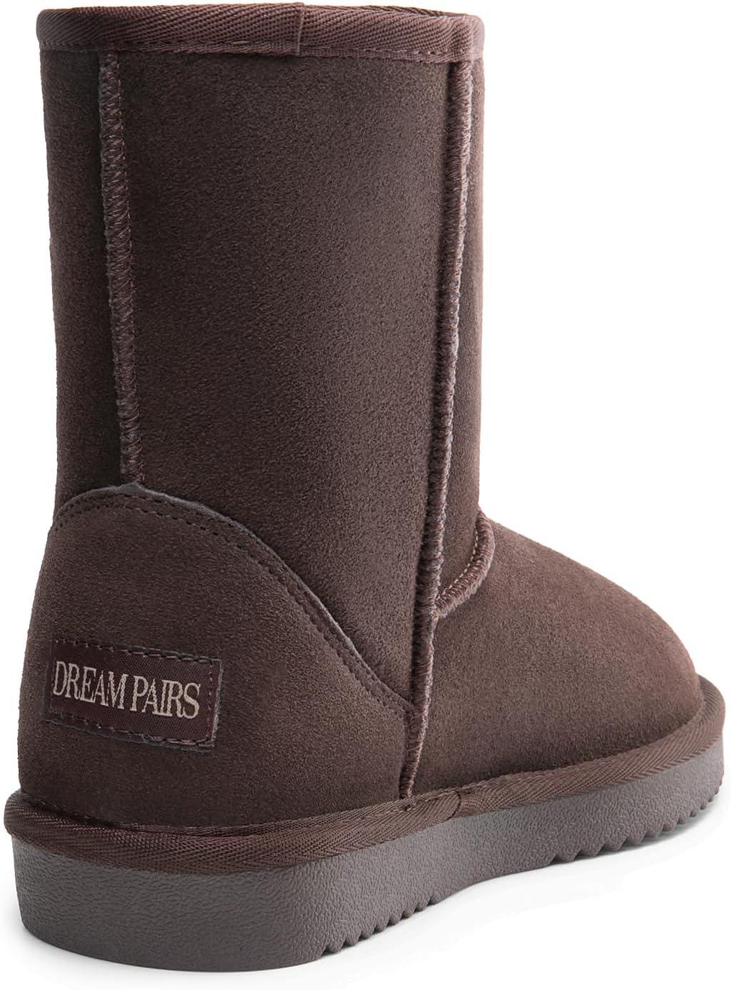 imageDREAM PAIRS Womens ShortyNew Mid Calf Winter Snow BootsBrownclassic