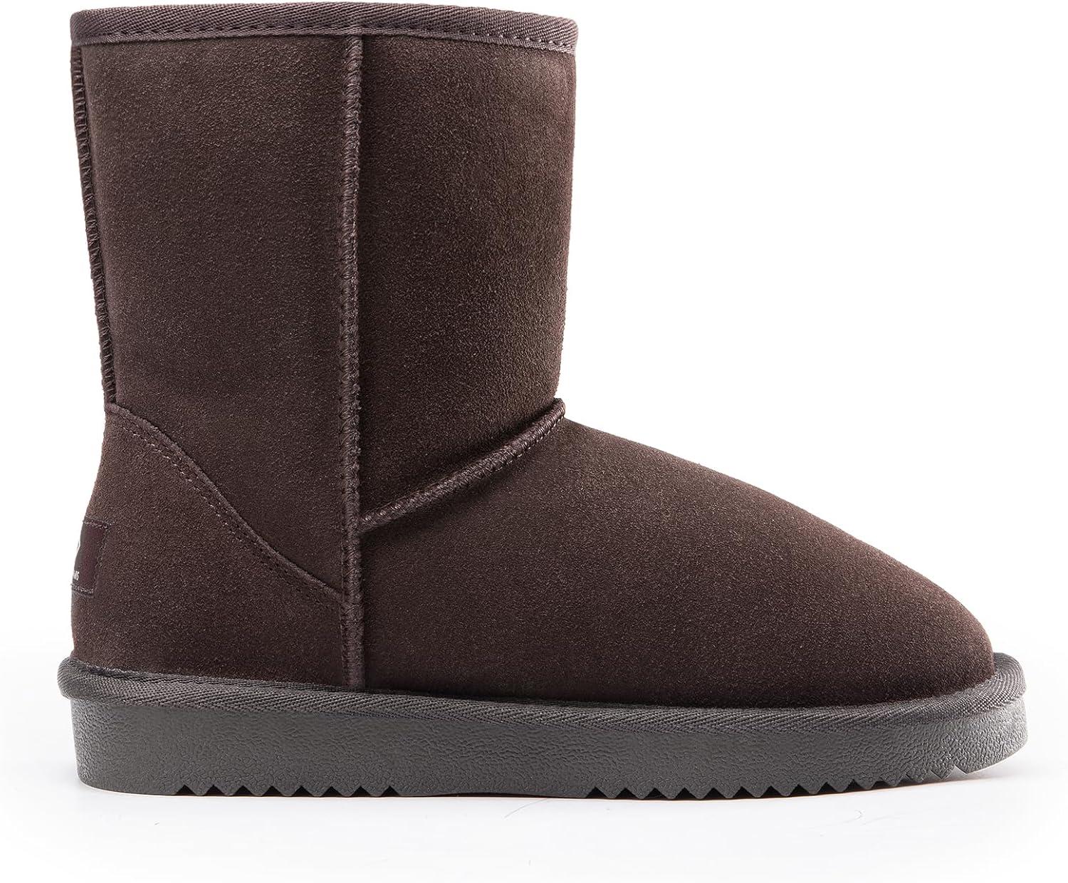 imageDREAM PAIRS Womens ShortyNew Mid Calf Winter Snow BootsBrownclassic